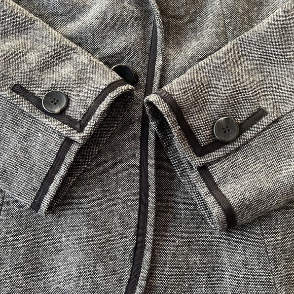 Norton McNaughton Wool Blend Ribbon Trim Detail Long Sleeve Blazer‎ Jacket - Picture 4 of 9